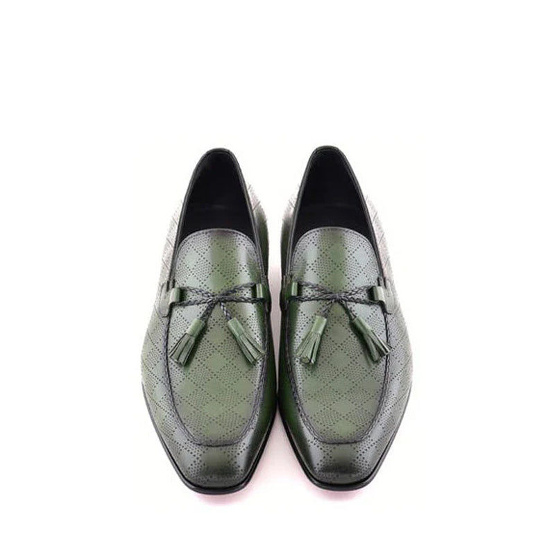 Tassel Trimmed Calfskin Loafers