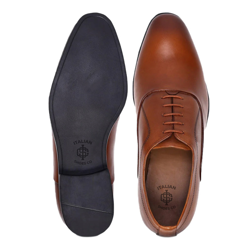 Men Solid Leather Lace UP OxFord Shoes