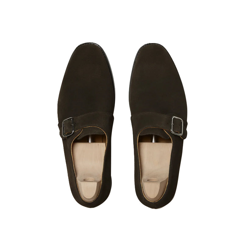 Men s Handcrafted Suede Single Strap Monk Shoe