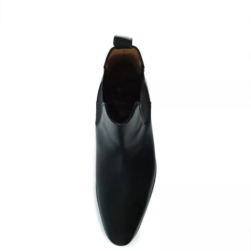 Classic Midnight Shiny Leather Chelsea Boots