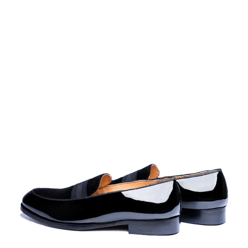 Upper Suede Patent Shiny Leather Loafer