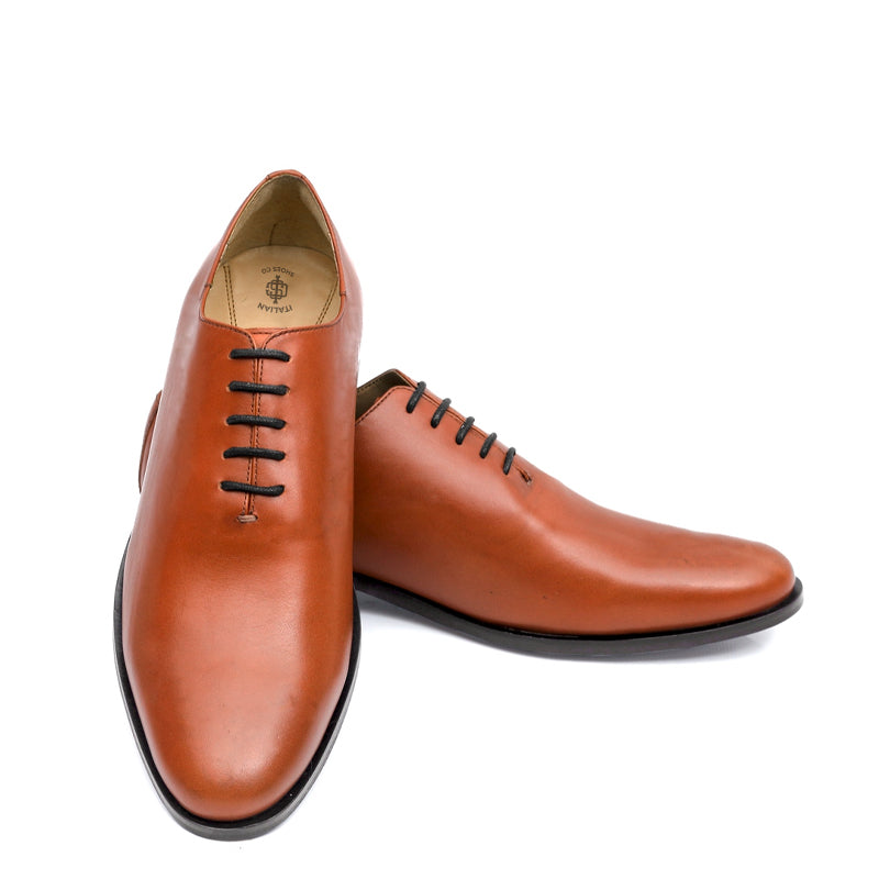 Polished Pure Leather Wholecut Oxford Shoe