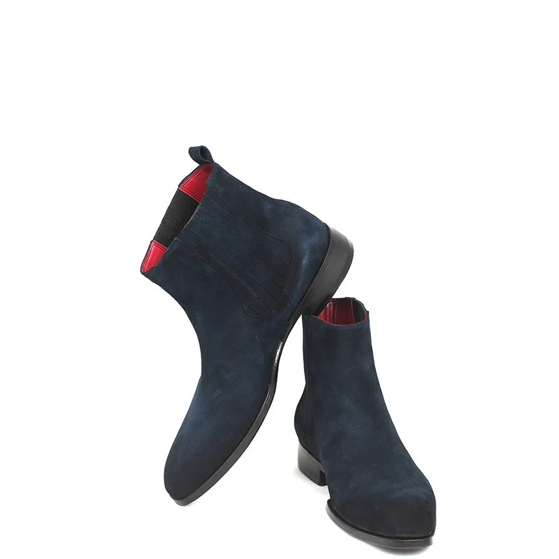 Premium Handmade Suede Leather Chelsea Boot Navy