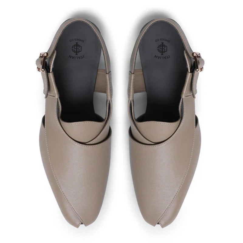Premium Classic Leather Peshawari Beige Sandals