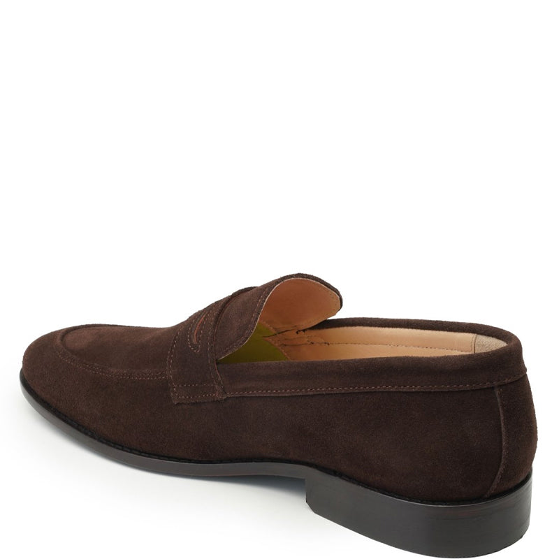 Men Suede Casual Penny Leather Green Loafer