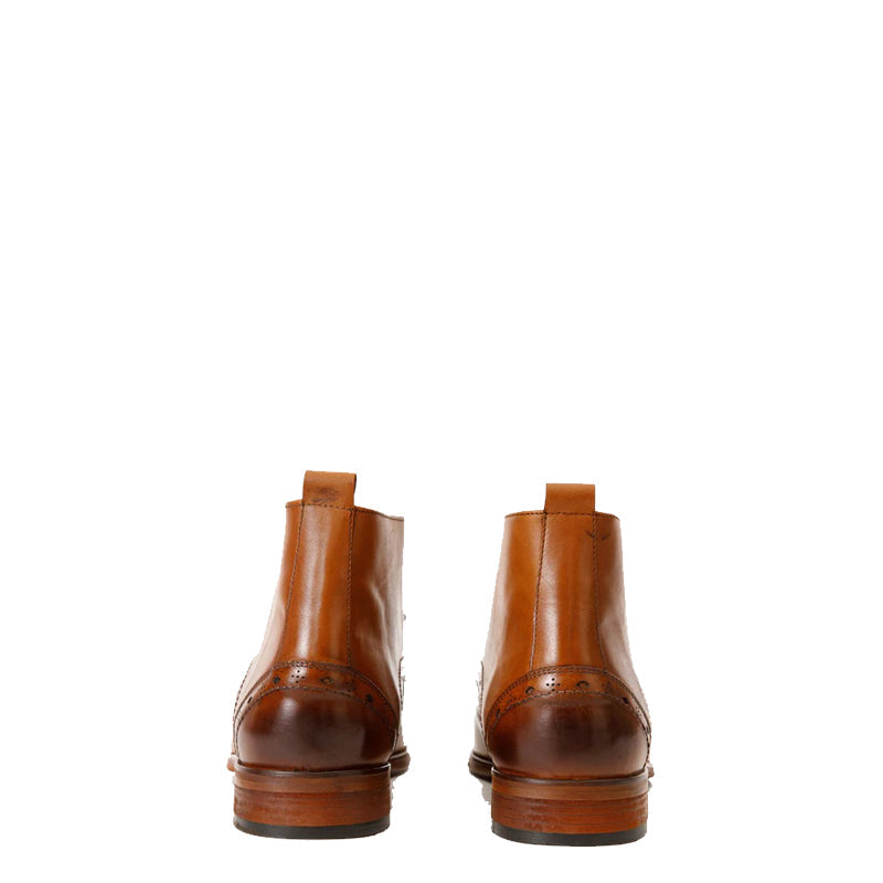 Dessalines Brown Leather Chukka Brogue Boot for Men