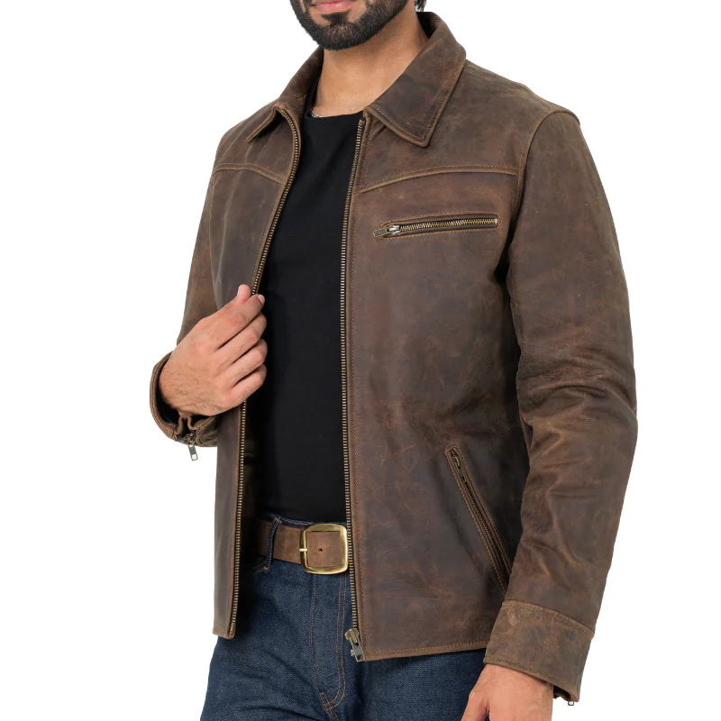 Leather Biker Jacket For Men