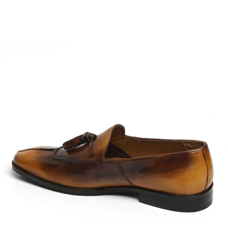 Premium Leather Slip-On Formal Tan Tassel Loafer