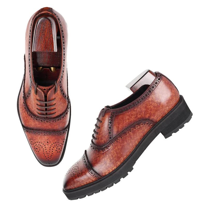 Patina Captoe Leather Formal Oxford Shoe