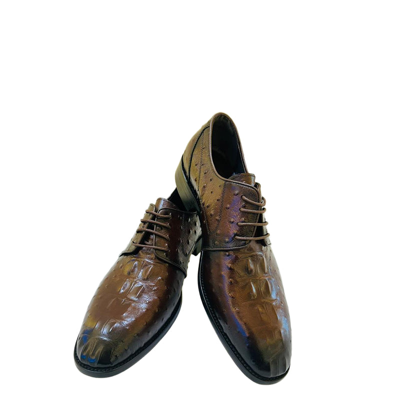 Luxury Textured Lace up Dress Shoes with Pointed Toe