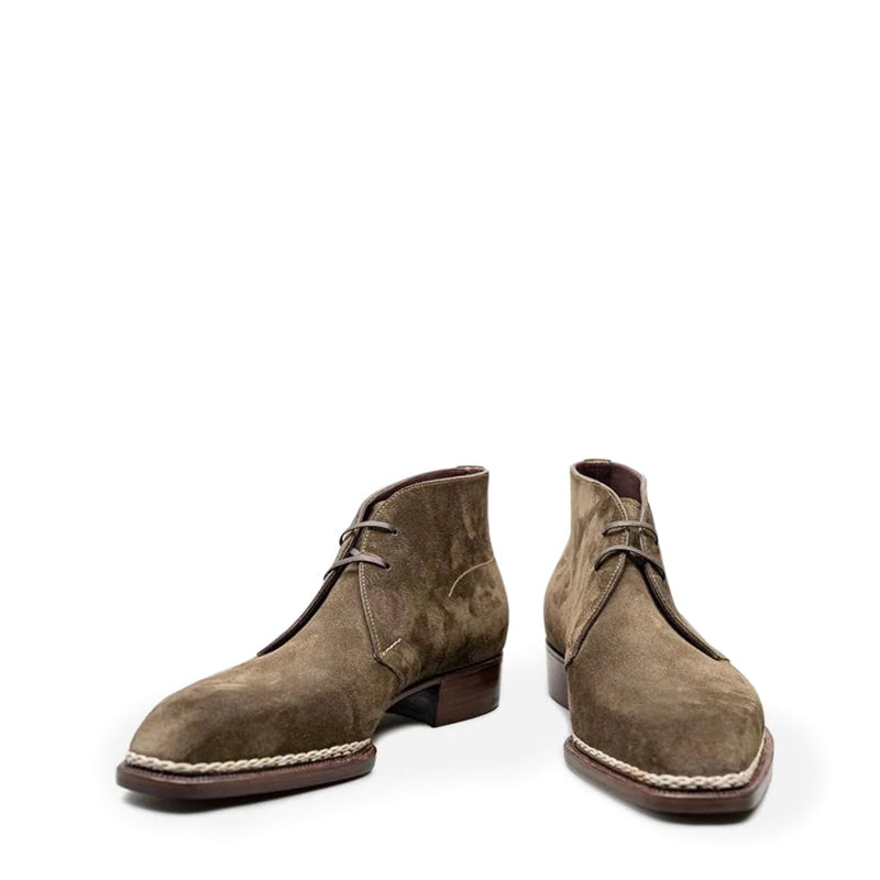Handmade Suede Leather Lace Up Chukkas Boots