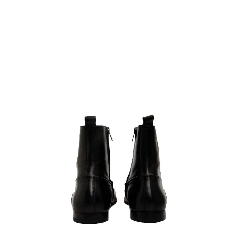 Black Bit Zip Up Dress Men Boot