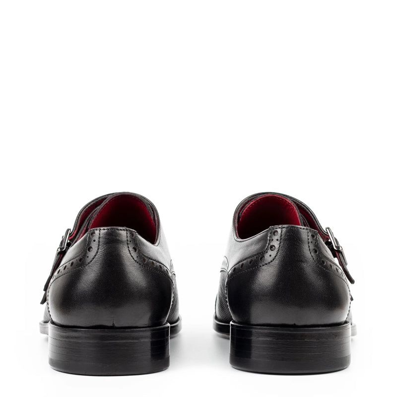 Handmade Polished Shiny Leather Stylish Double Monk Shoe