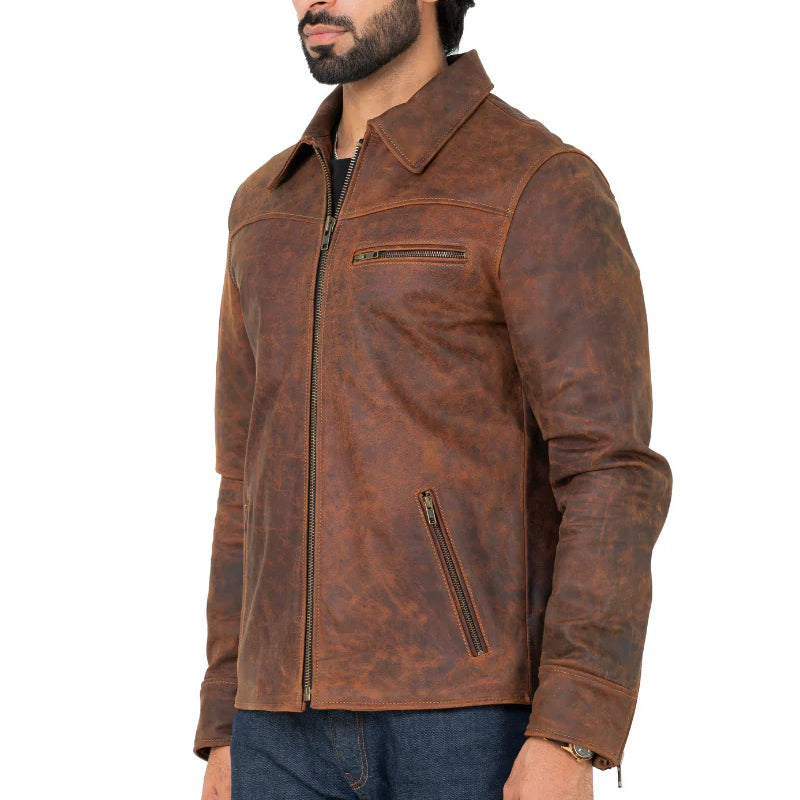 Leather Biker Jacket For Men