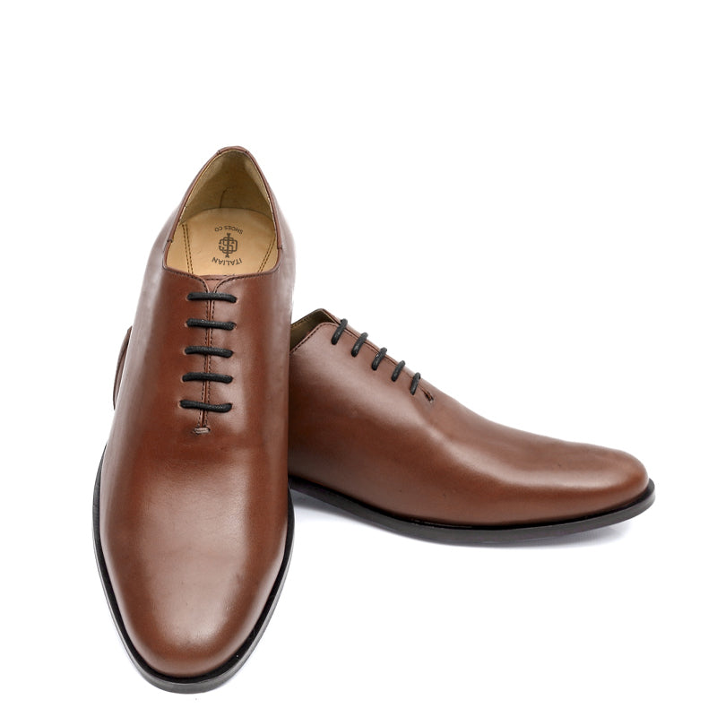 Classic Plain Wholecut Leather Oxford Shoe Burgundy