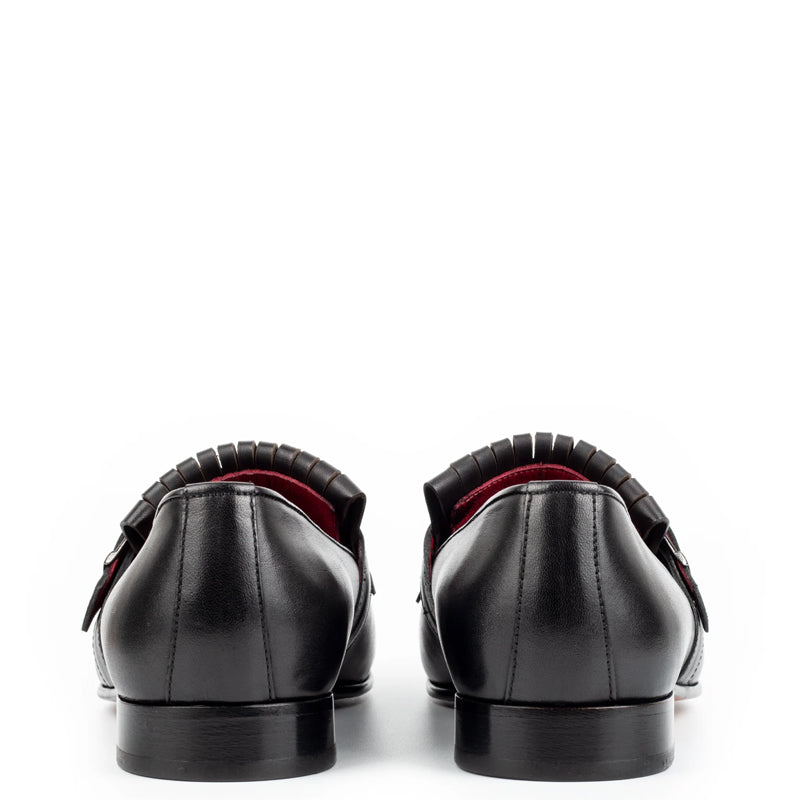 Premium Midnight Leather Single Monk Strap Shoe