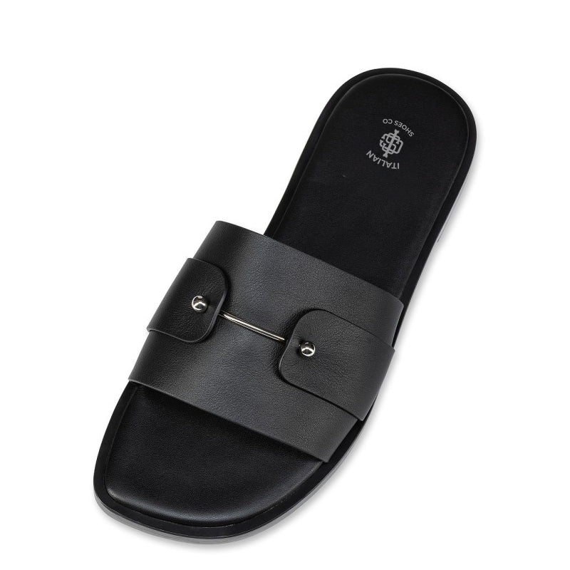Men Slip-On Leather Off White Comfort Sandal