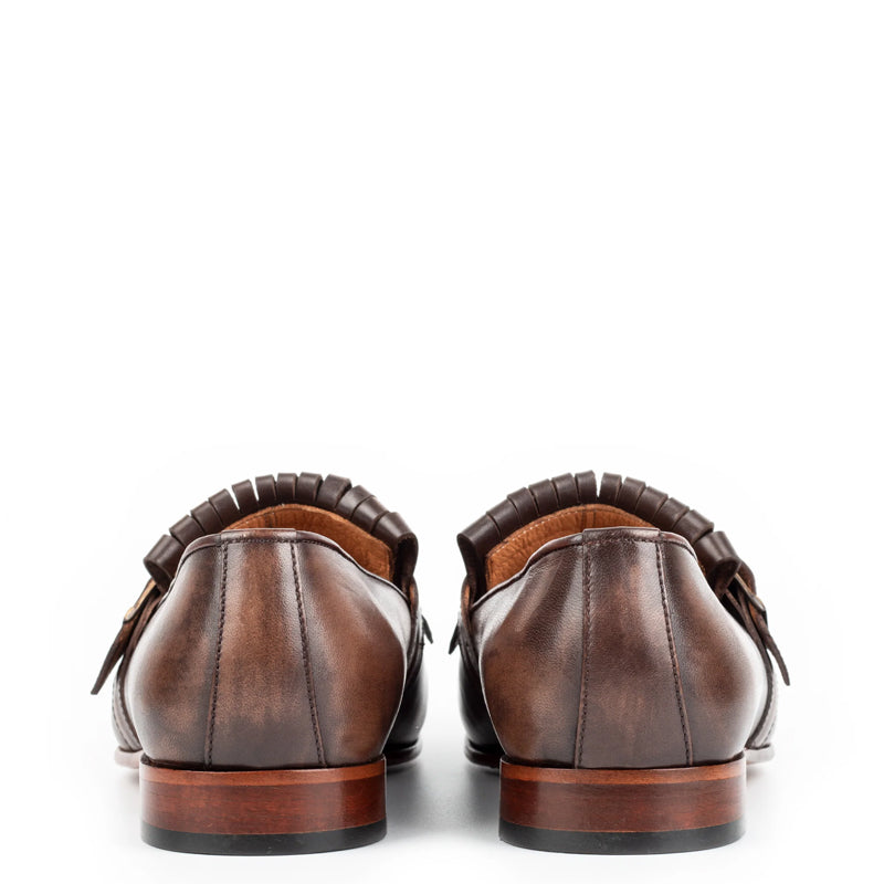 Premium Midnight Leather Single Monk Strap Shoe