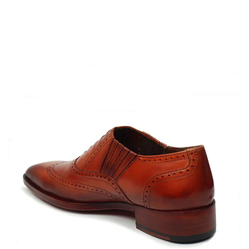 Leather Square Toe Lace-Up Oxford Dark Brown Shoe