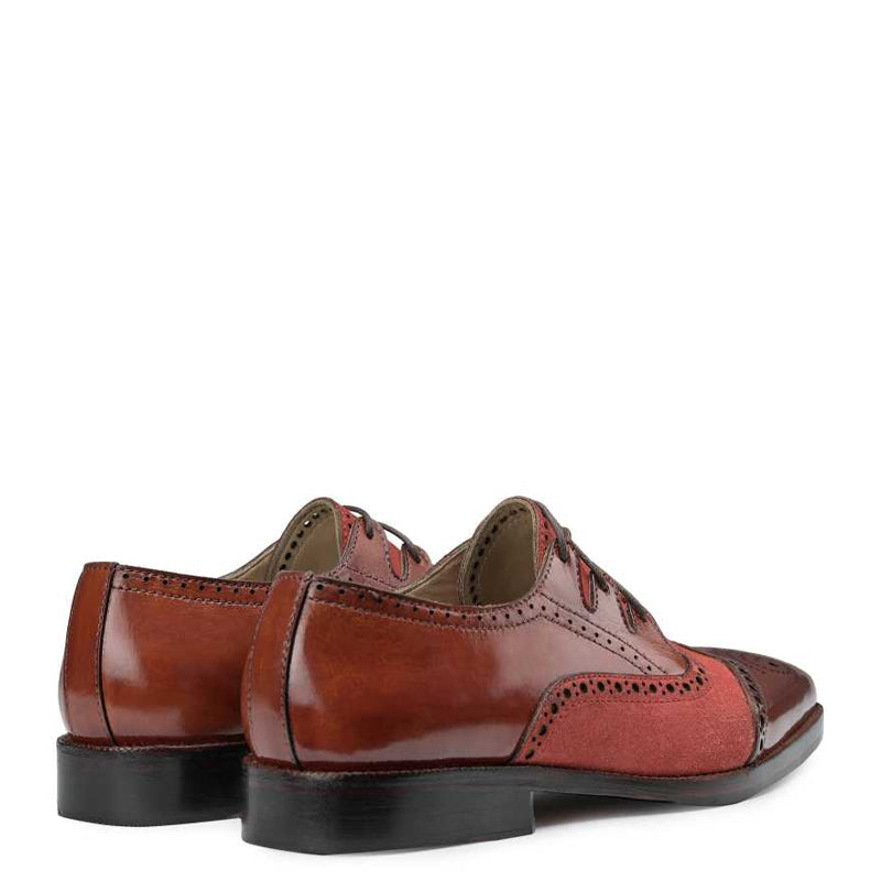 Criss Cross Leather Maroon Oxford Shoe