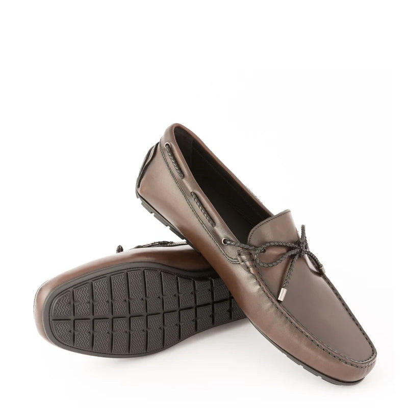 Patent Slip On Leather Brown Loafer