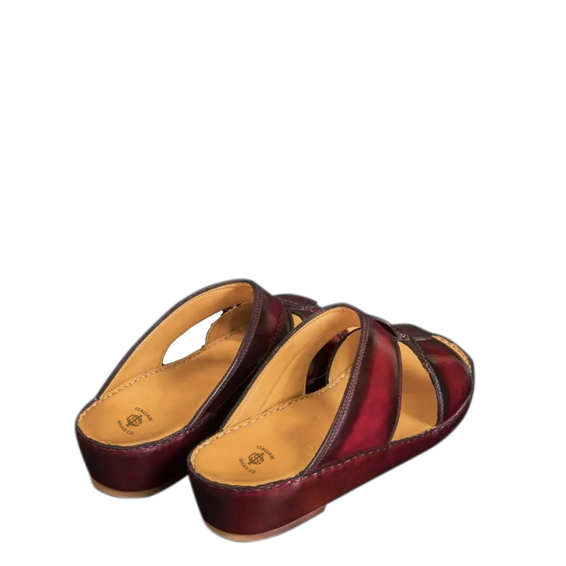 Handmade Solid Leather Comfort Arabic Blue Sandal