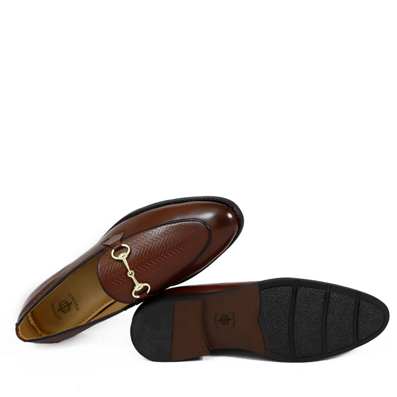 Men Slip On Leather Horsebit Loafers