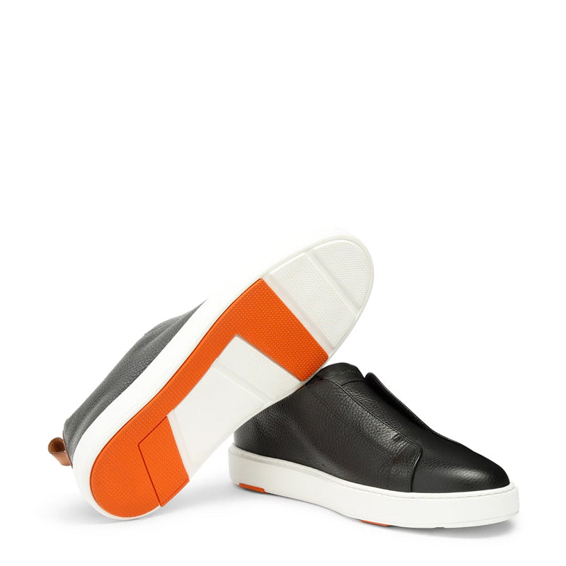 Men Tumbled Leather Slip On Sneakers