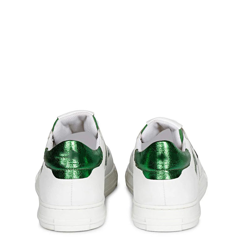 Leather Handcrafted White and Yellow Sneaker For Men