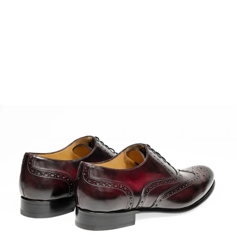 Wingtip Shiny Leather Oxford Tan / Brown Shoe