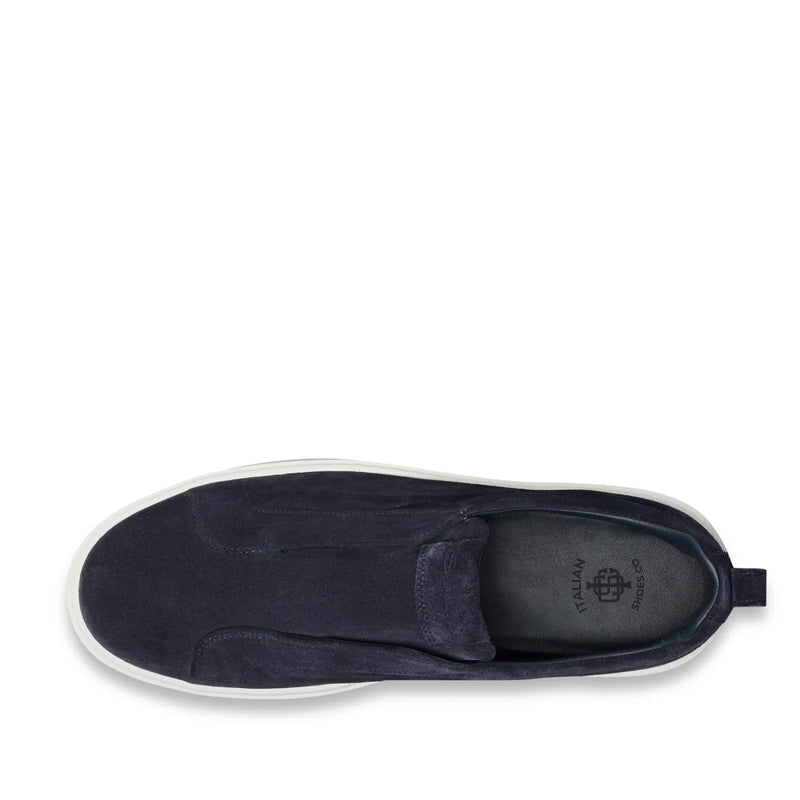 Men Suede Triple Stitch Slip-On Sneakers