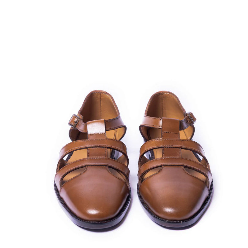 Premium Back Strap Shiny Leather Comfort Sandal