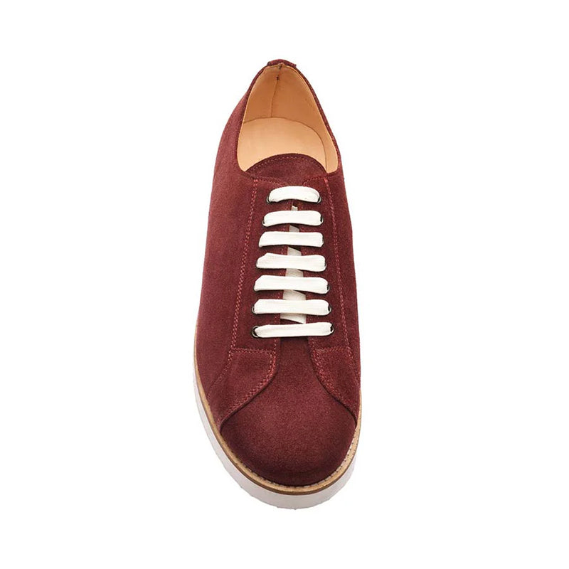 Classic Handmade Suede Lace-Up Blue Sneaker