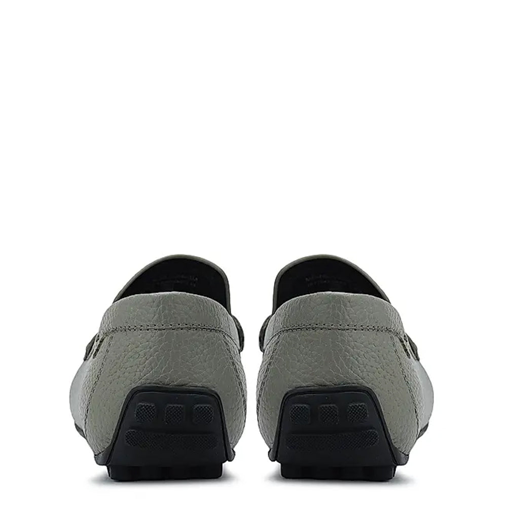 Men Textured Leather Driving White Loafer