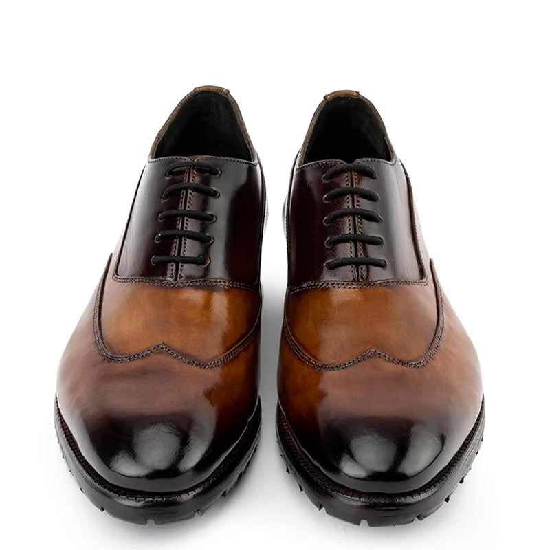 Classic Patina Glossed Leather Oxfords Shoe
