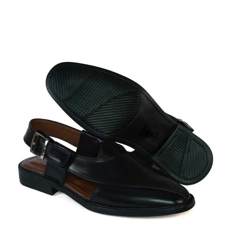 Leather Handmade Cross Strap Peshawari Brown Sandal