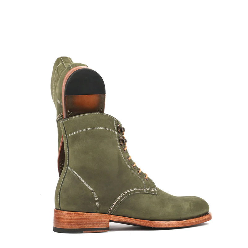 Men Suede Handmade Lace Up Leather Ankle Boots