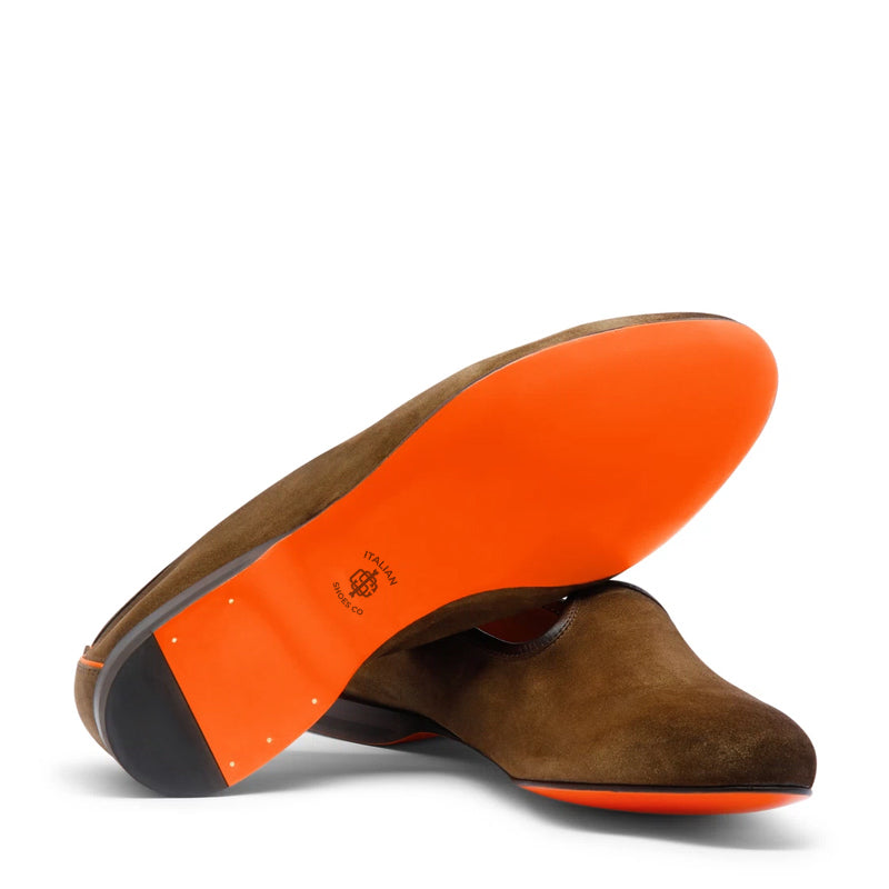 Suede Handmade Leather Velvet Brown Loafer