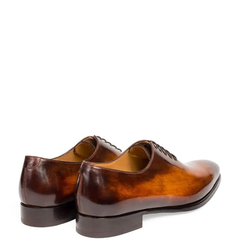 Classic Plain Solid Shiny Leather Oxford Blue Shoe