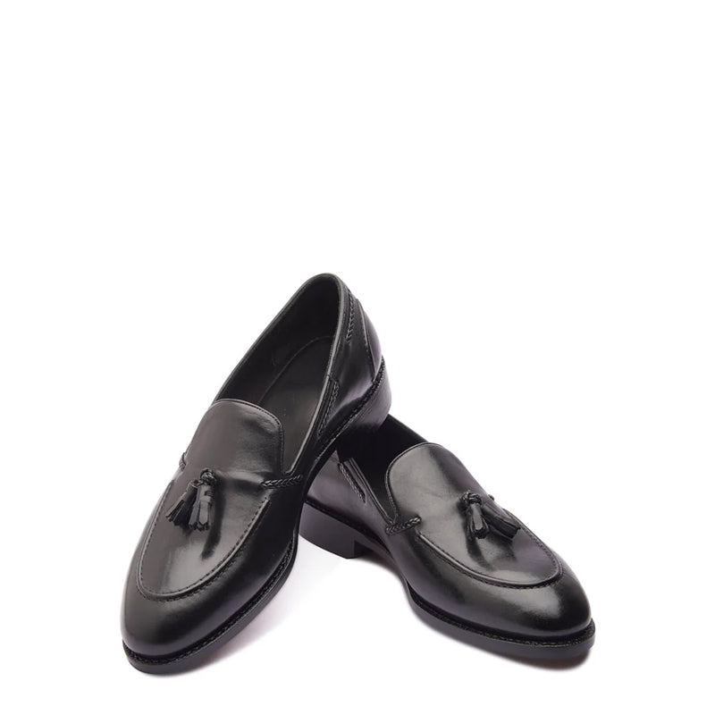 Classic Handmade Solid Leather Tassel Loafer Tan
