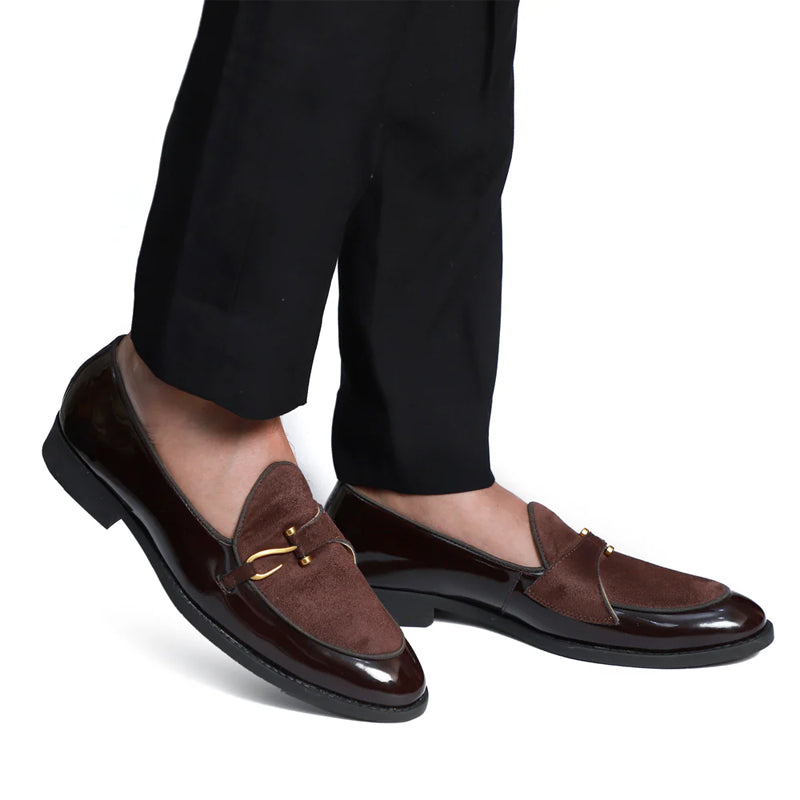 Patent Handmade Leather Black Loafer For Men