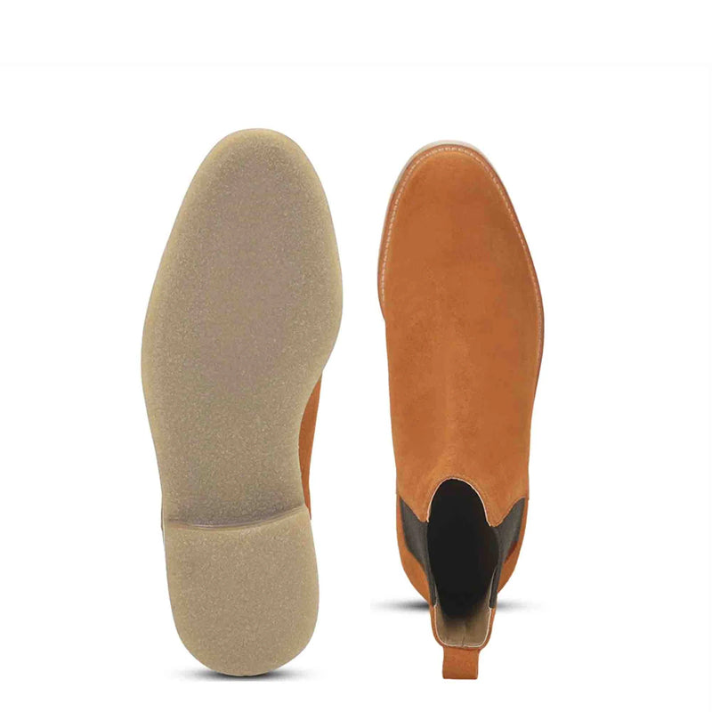 Men Suede Mid Top Leather Chelsea Boot