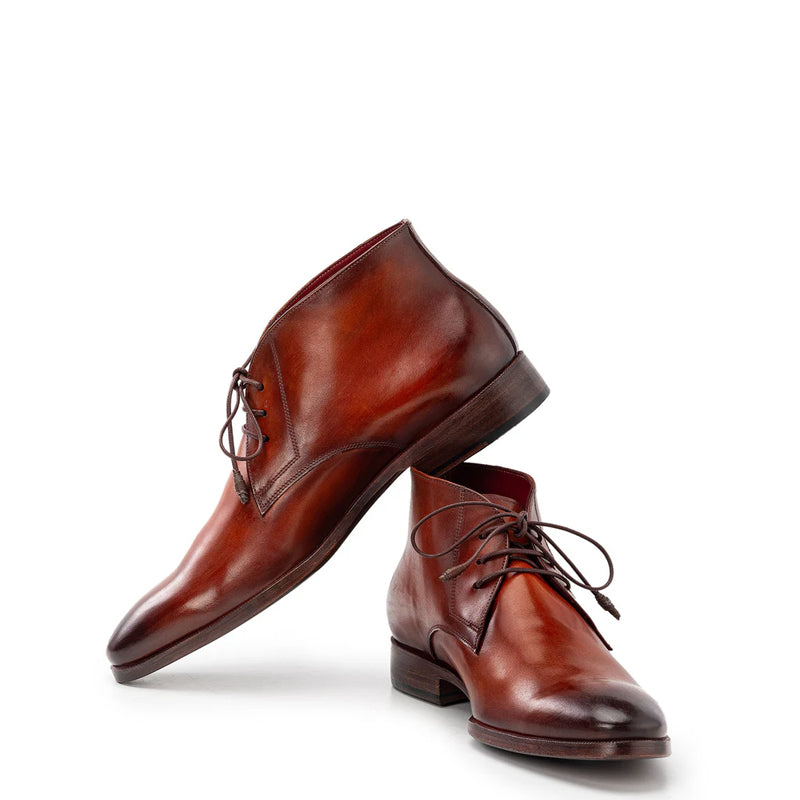 Men Custom Handmade Lace Up Leather Chukkas Boots
