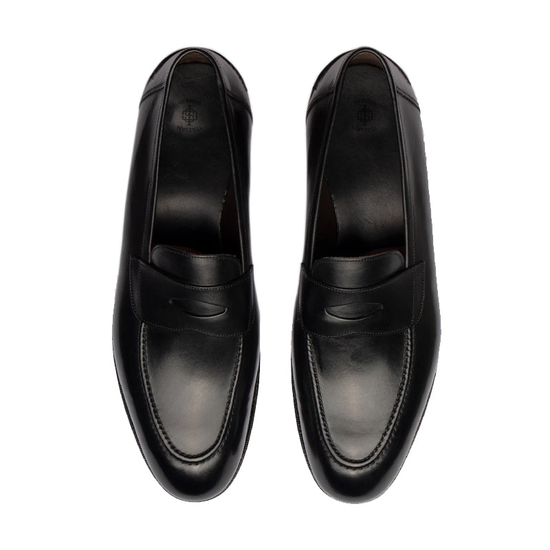 Plain Polished Leather Penny Burgundy Loafer For Men
