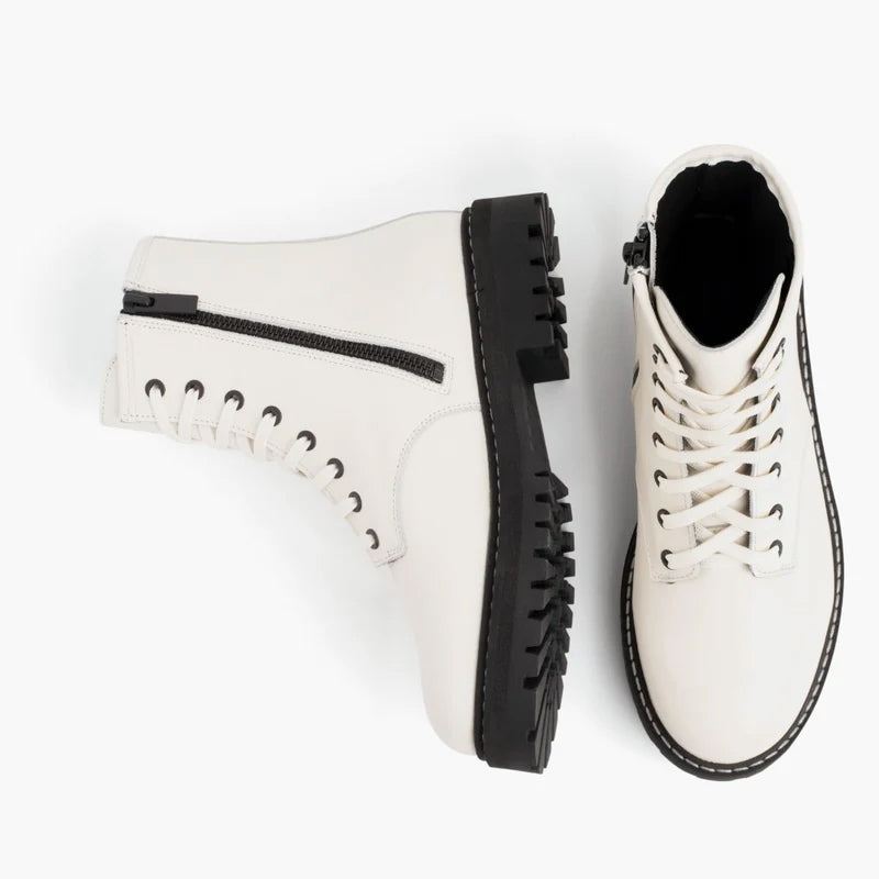 Men High Top Leather Combat Boots