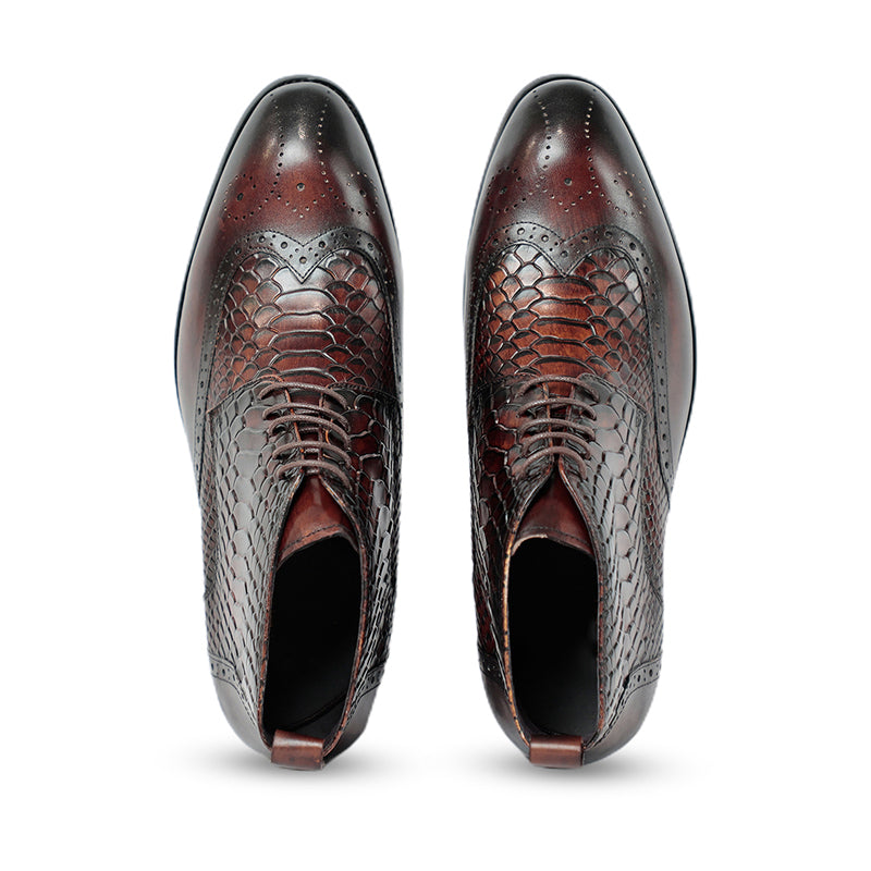 Men Croco Handmade Leather Stylish Ankle Boot