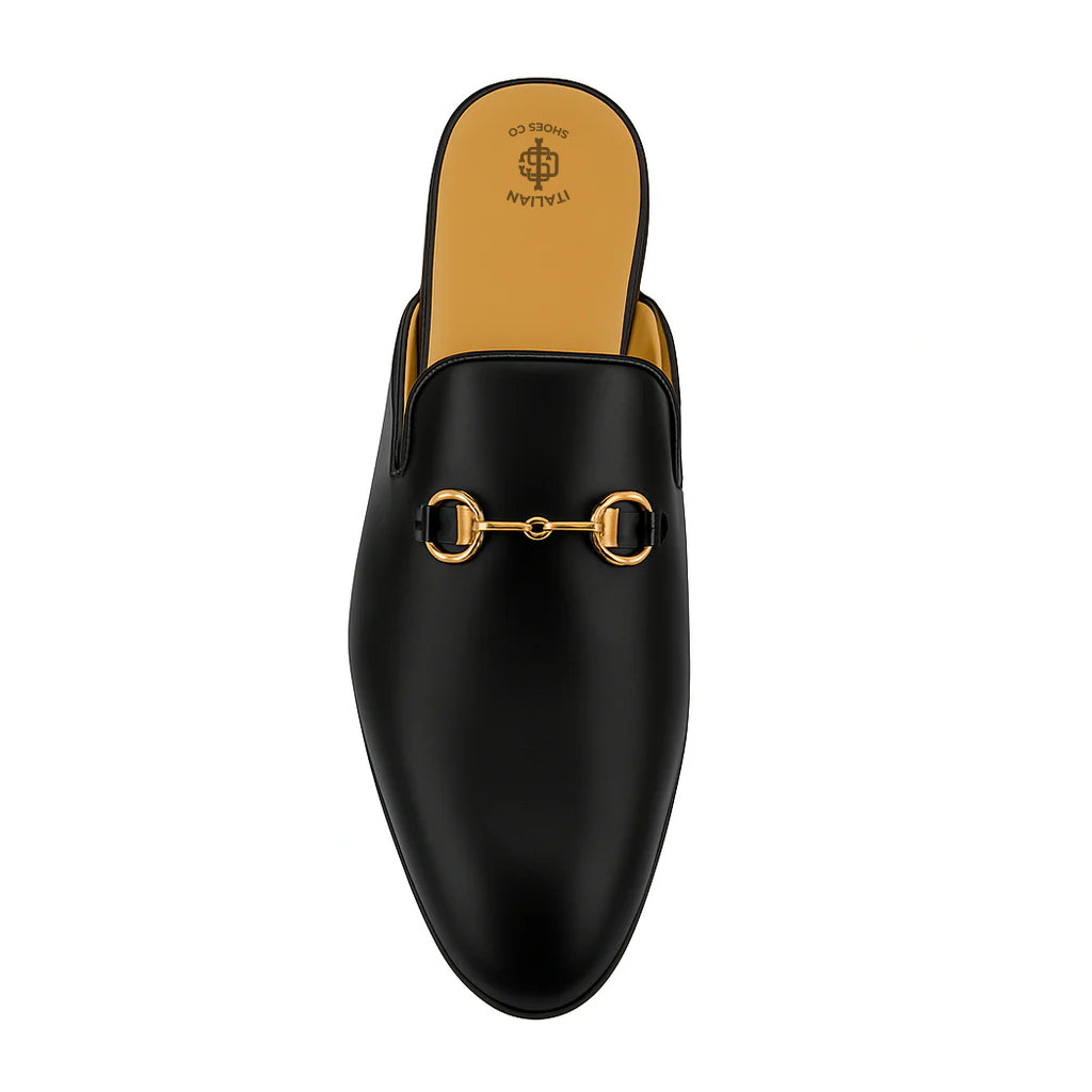 Plain Design Leather Mule