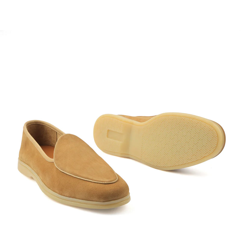 Suede Leather Solid Black Loafer For Men