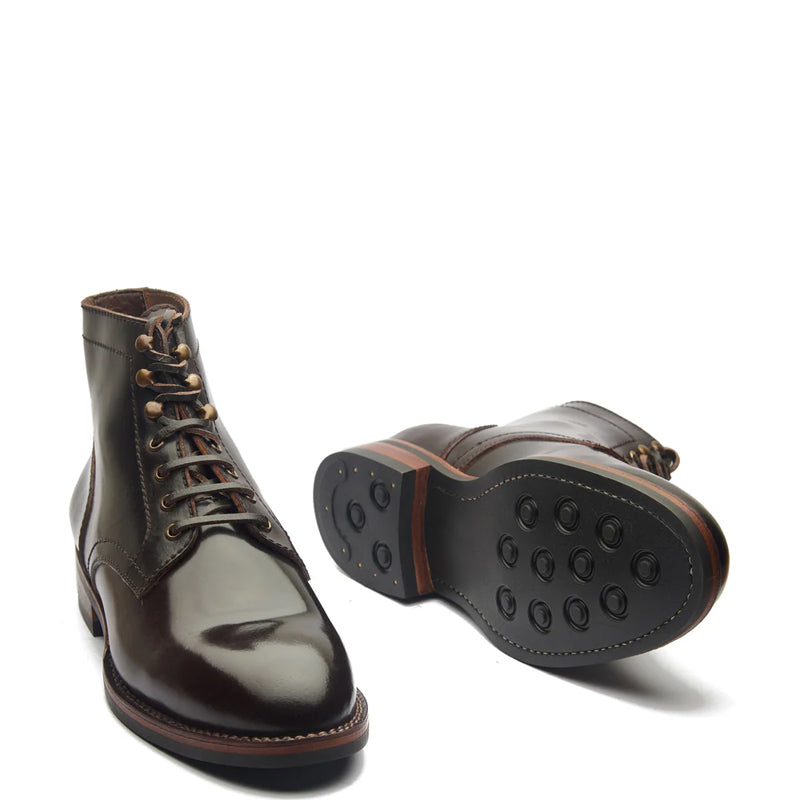 Handmade Lace-Up High Leather Ankle Boots