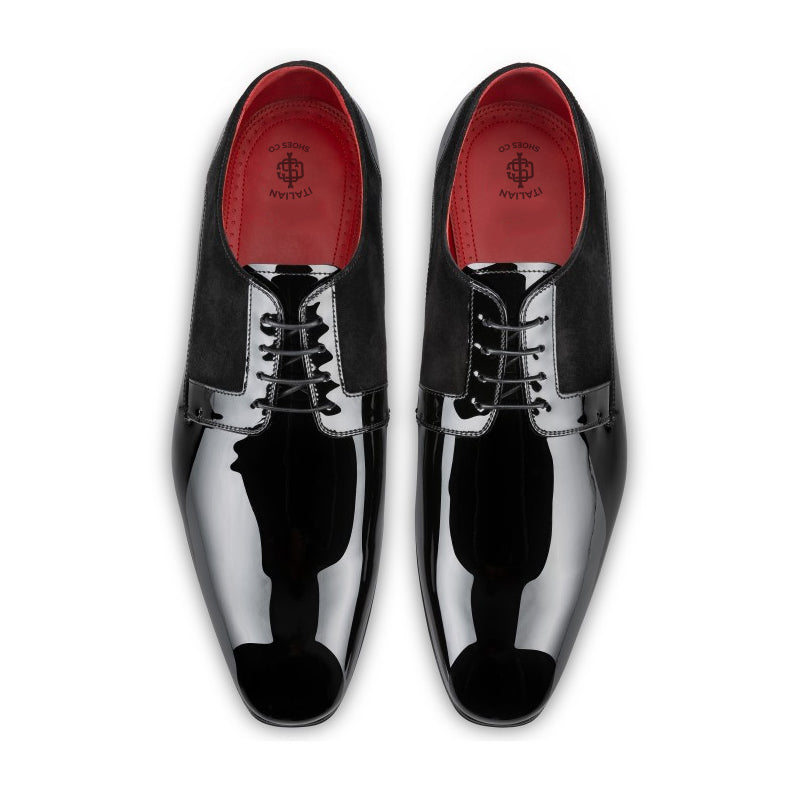 Patent Shiny Leather Square Toe Derby Shoe